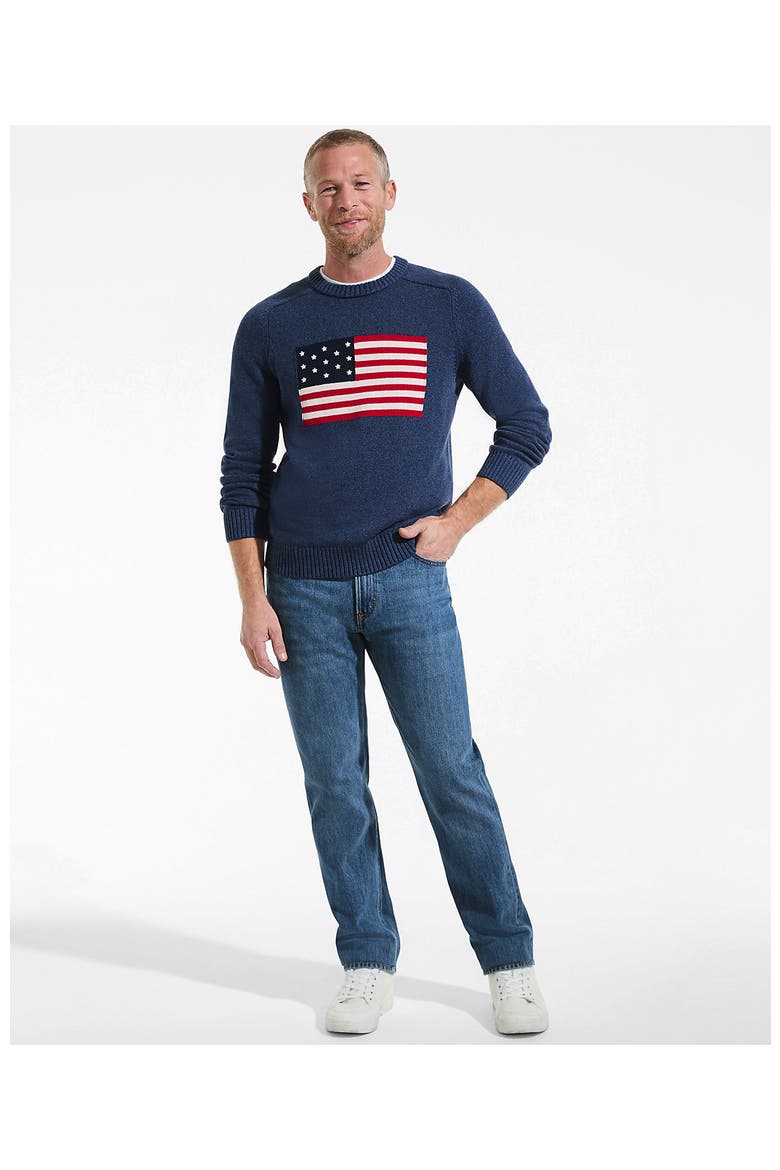 Classic Cotton Drifter Signal Flags Crew Neck Sweater, Alternate, color, Midnight Sky Heather Flag