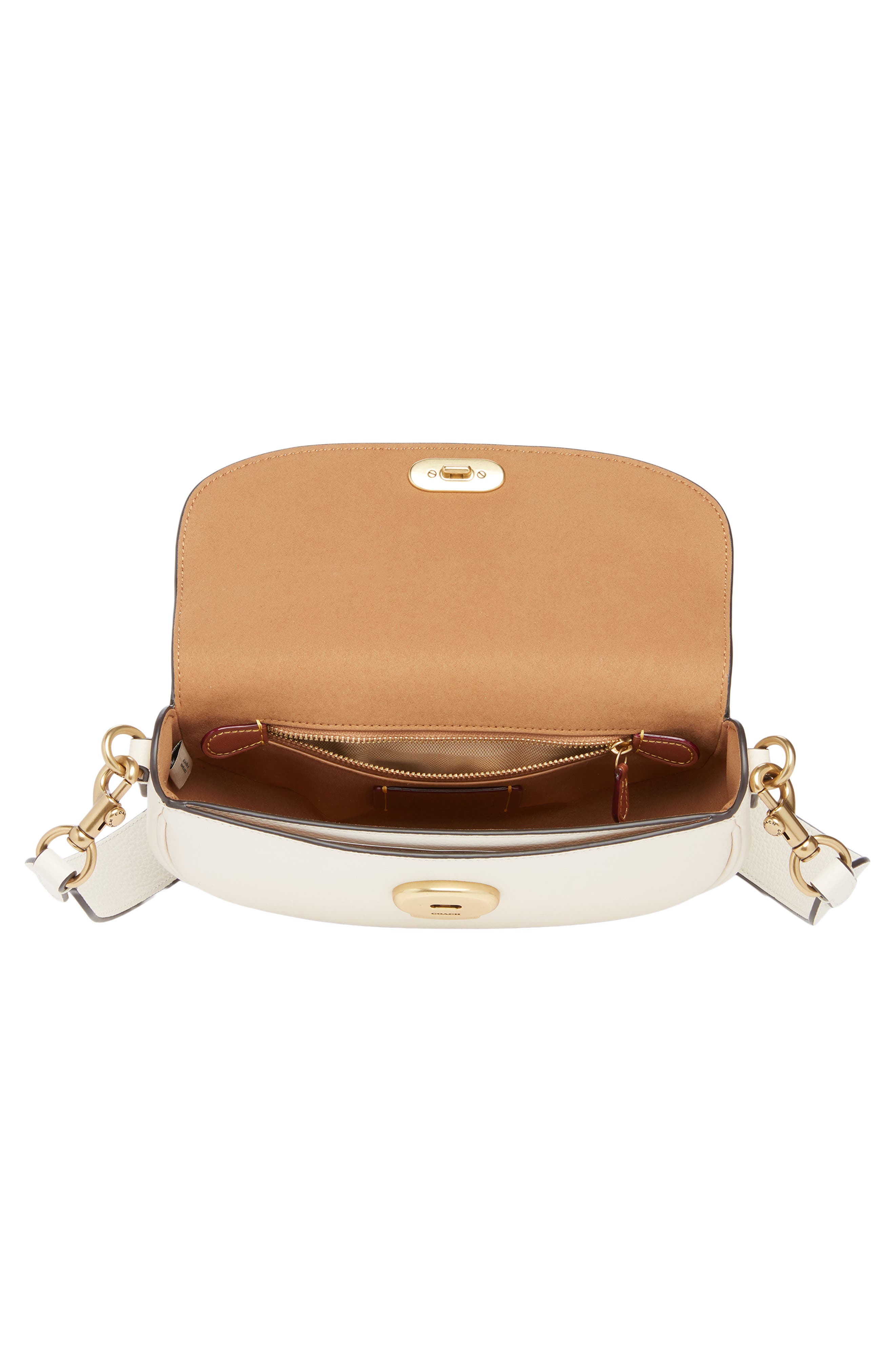 COACH Pebbled Crossbody Bag, Alternate, color, Chalk