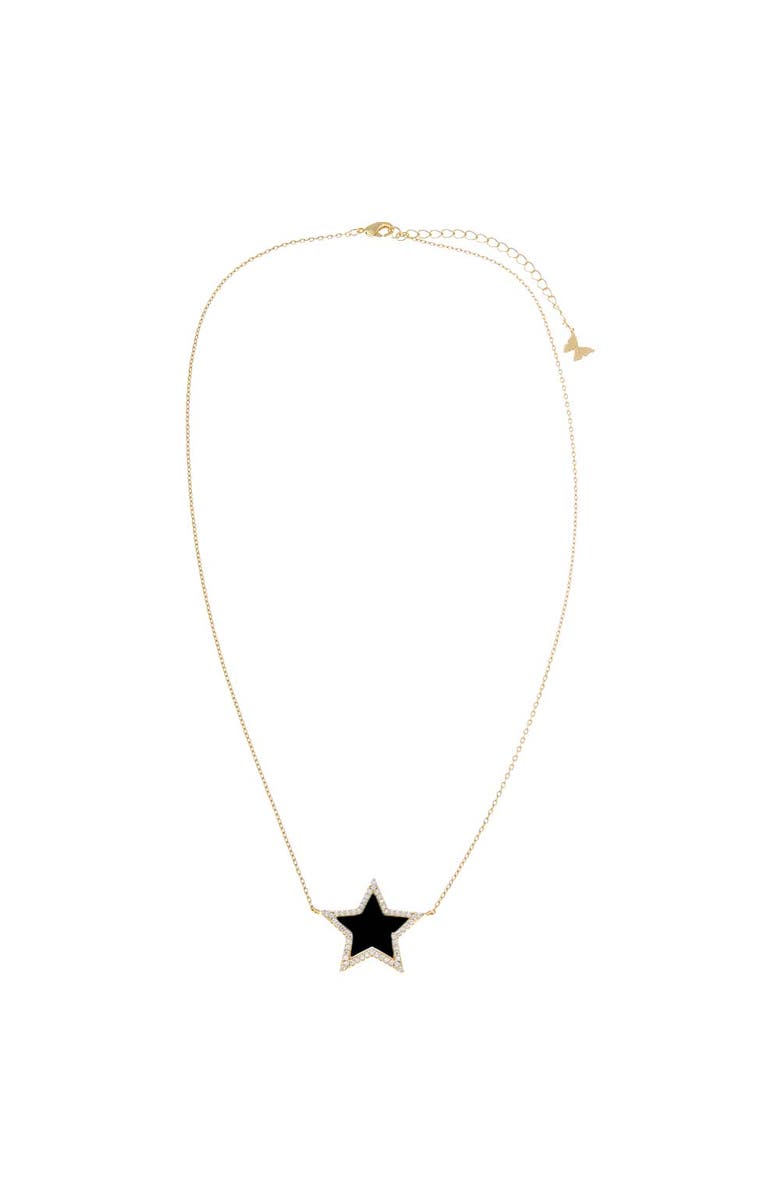 BY ADINA EDEN Pave Outline Colored Stone Star Necklace, Alternate, color, 