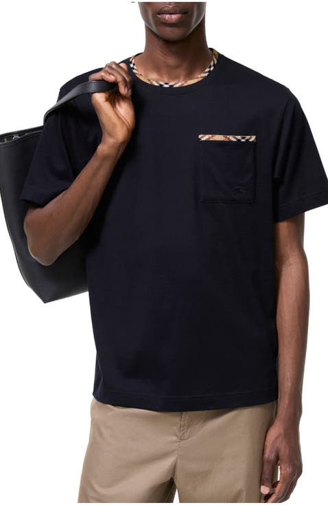 Check Trim Cotton T-shirt