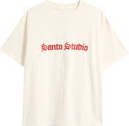 SANTO STUDIO Old English Cotton Graphic T-Shirt