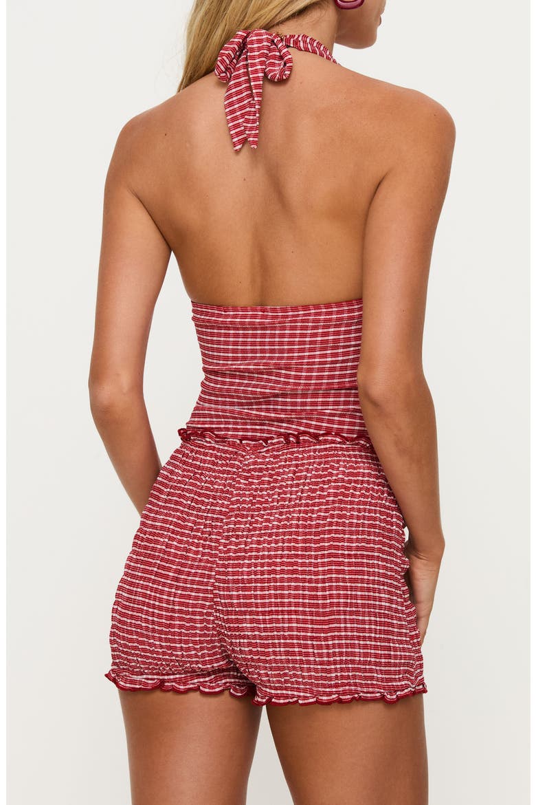 Whimsy Gingham Halter Top, Alternate, color, RED GINGHAM