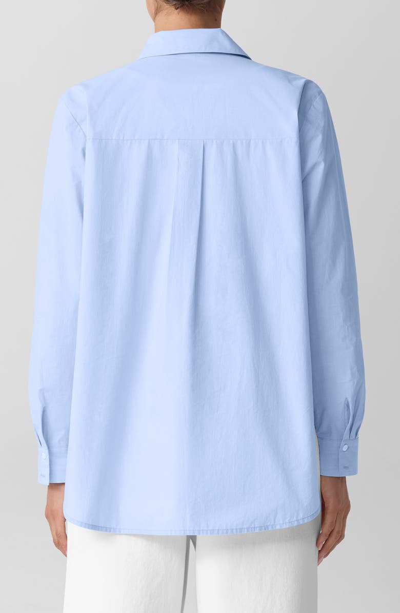 Eileen Fisher Stripe Organic Cotton Button-Up Shirt, Alternate, color, Myrtle