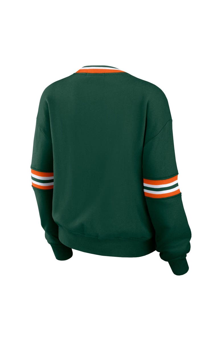 WEAR by Erin Andrews Women's WEAR by Erin Andrews Green Miami Hurricanes Vintage Pullover Sweatshirt, Alternate, color, 