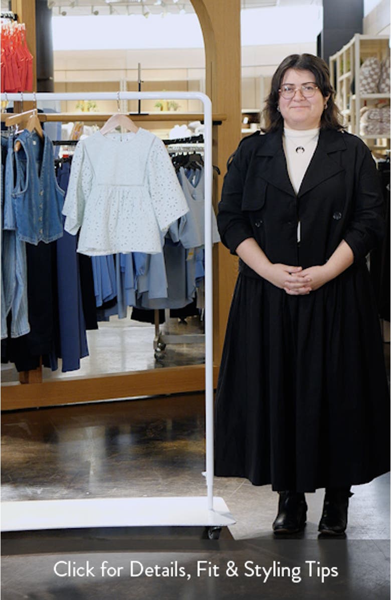 Kids' Embroidered Eyelet Angel Sleeve Cotton Top, sales video thumbnail