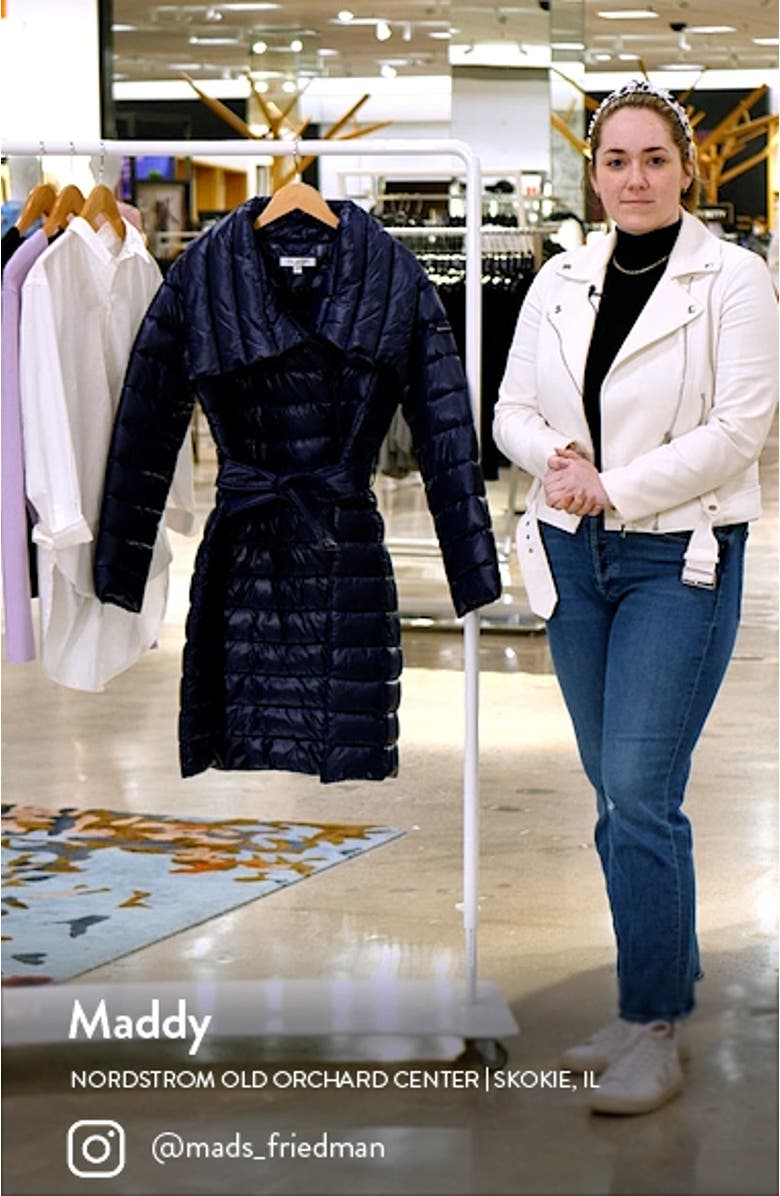 Asymmetrical Zip Front Faux Down Puffer, sales video thumbnail