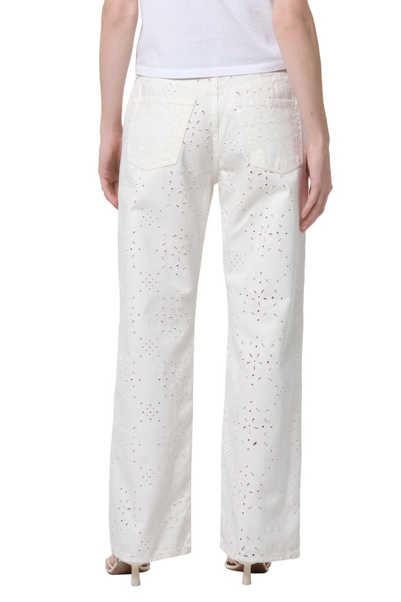 Lindz Eyelet Low Rise Easy Straight Leg Jeans, Alternate, color, BLANC SOFT WHITE