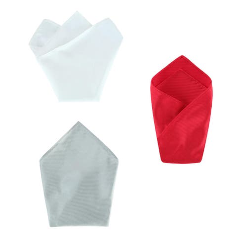 The Gatsby 12 inch Solid Silk Pocket Square Trio