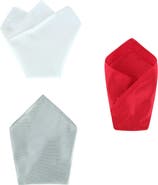 Trafalgar The Gatsby 12 inch Solid Silk Pocket Square Trio