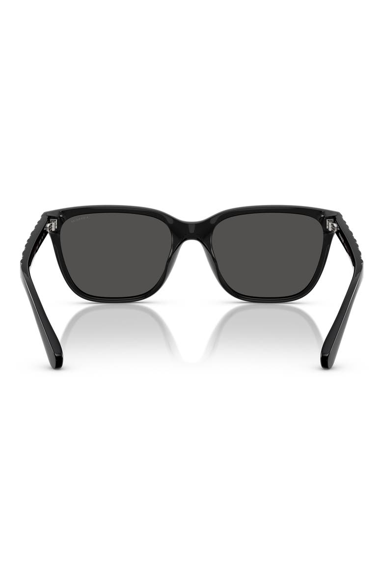 56mm Square Sunglasses, Alternate, color, BLACK / GREY SOLID