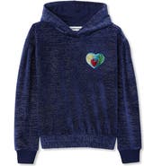 Lands' End Girls Velour Hoodie Sweatshirt