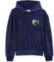 Lands' End Girls Velour Hoodie Sweatshirt