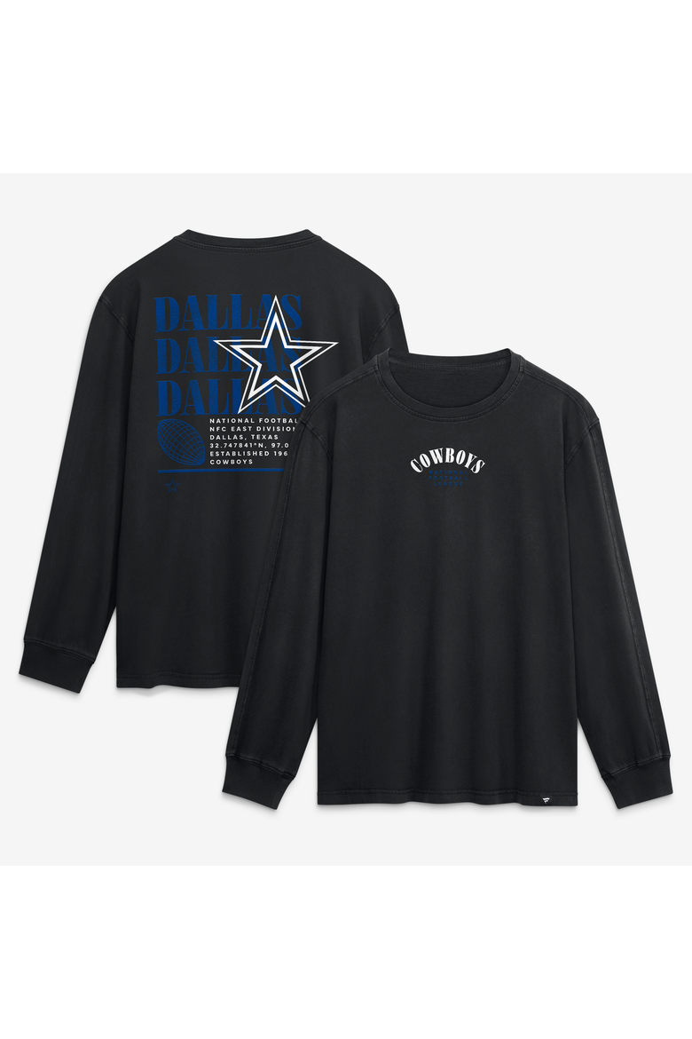 Men's Fanatics Black Dallas Cowboys Relaxed Fullback Drive Long Sleeve Fashion Top, Main, color, Black