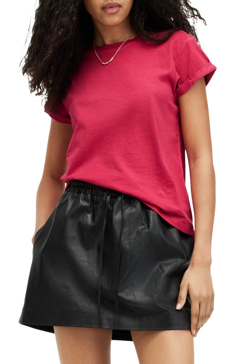 Anna Cotton T-Shirt, Main, color, BERRY PINK