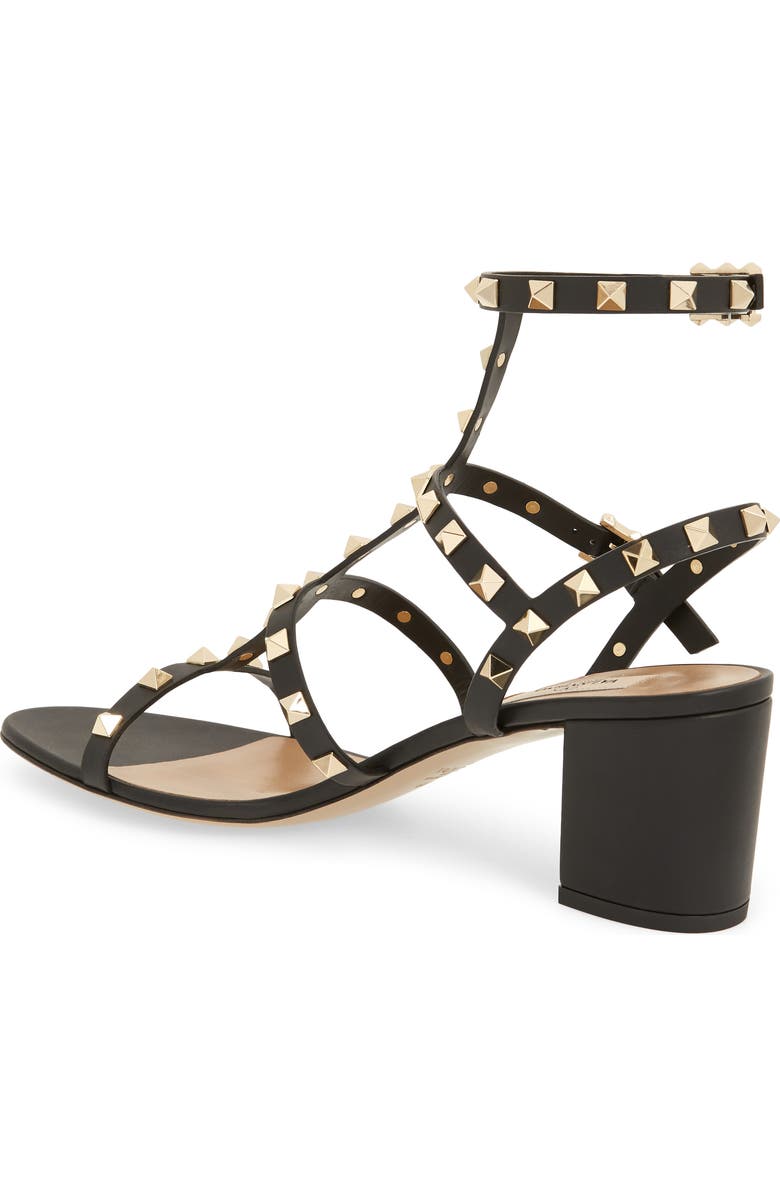 Valentino Garavani Rockstud Block Heel Sandal, Alternate, color, Nero