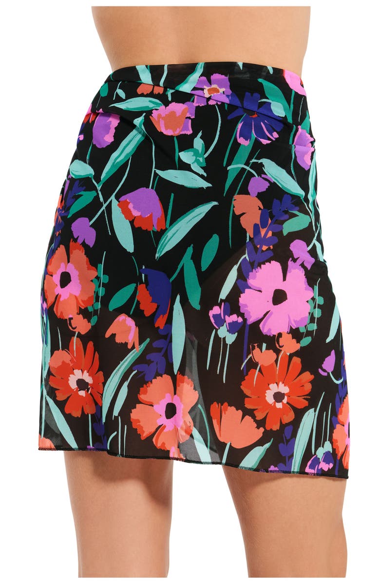 Profile by Gottex Mesh Sarong Wrap Skirt, Alternate, color, Black-Multi