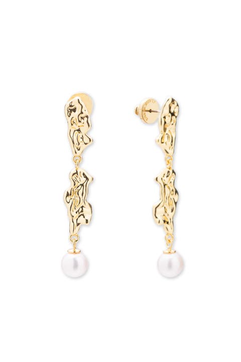 Nyla Molten Freshwater Pearl Drop Earring