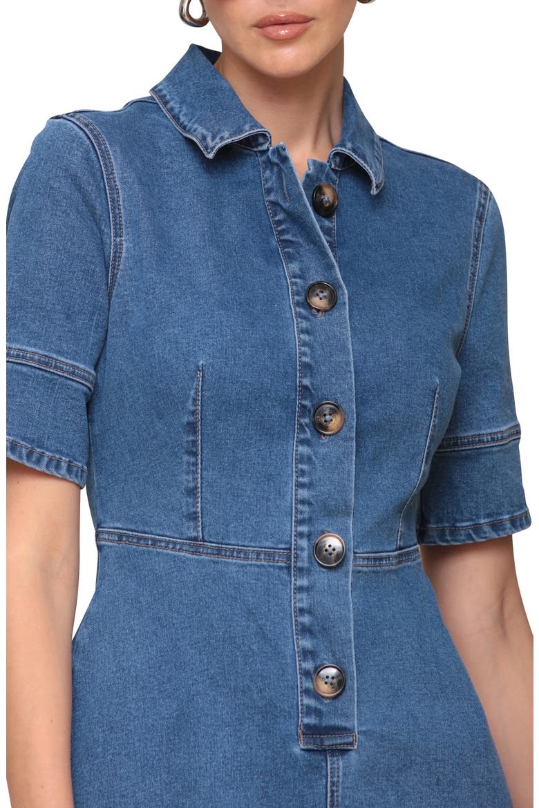 Denim Midi Shirtdress, Alternate, color, MEDALLION WASH