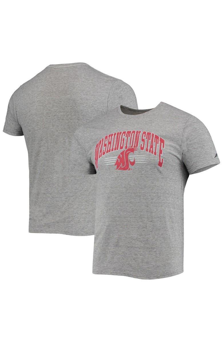 LEAGUE COLLEGIATE WEAR Men's League Collegiate Wear Heathered Gray Washington State Cougars Upperclassman Reclaim Recycled Jersey T-Shirt, Main, color, 