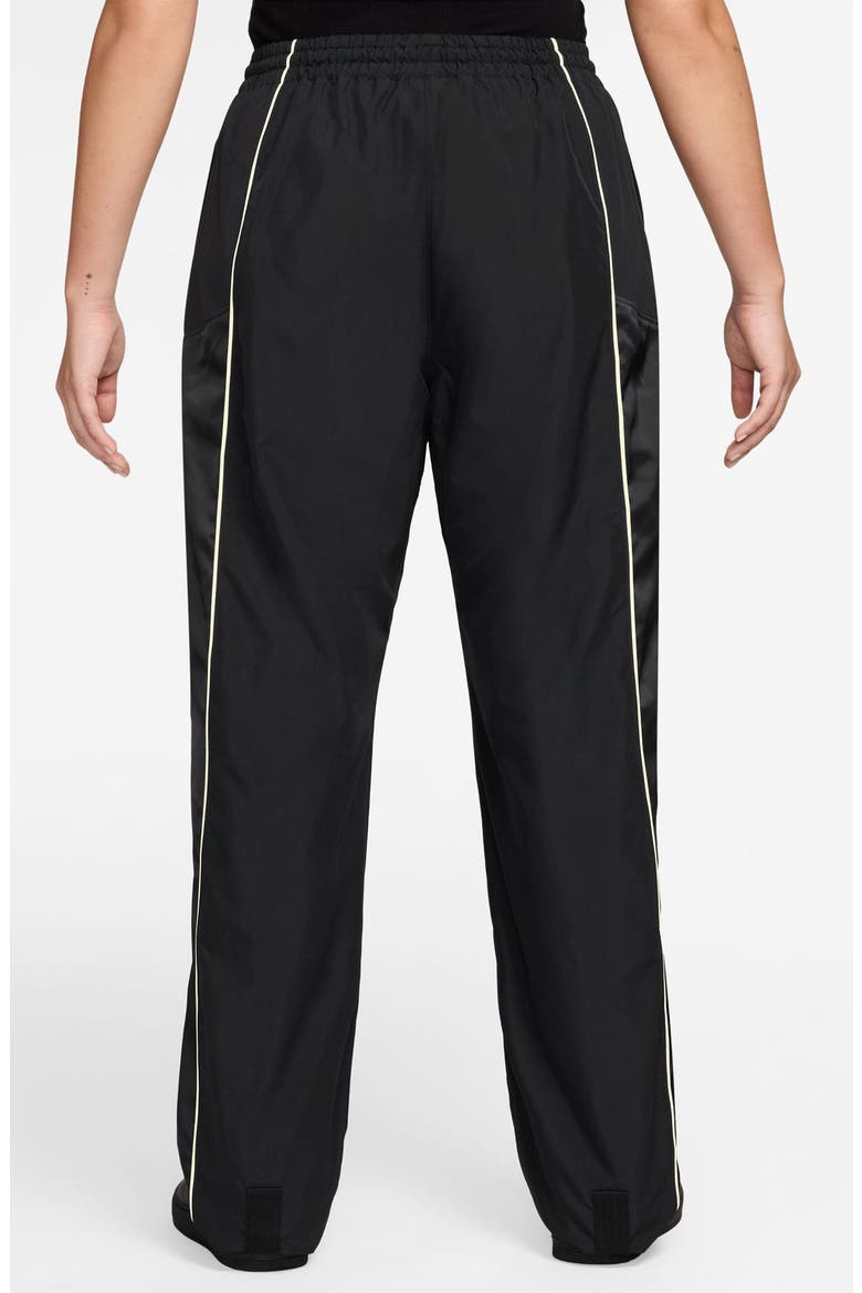 Water Repellent High Waist Track Pant, Alternate, color, 010 BLACK/SAIL