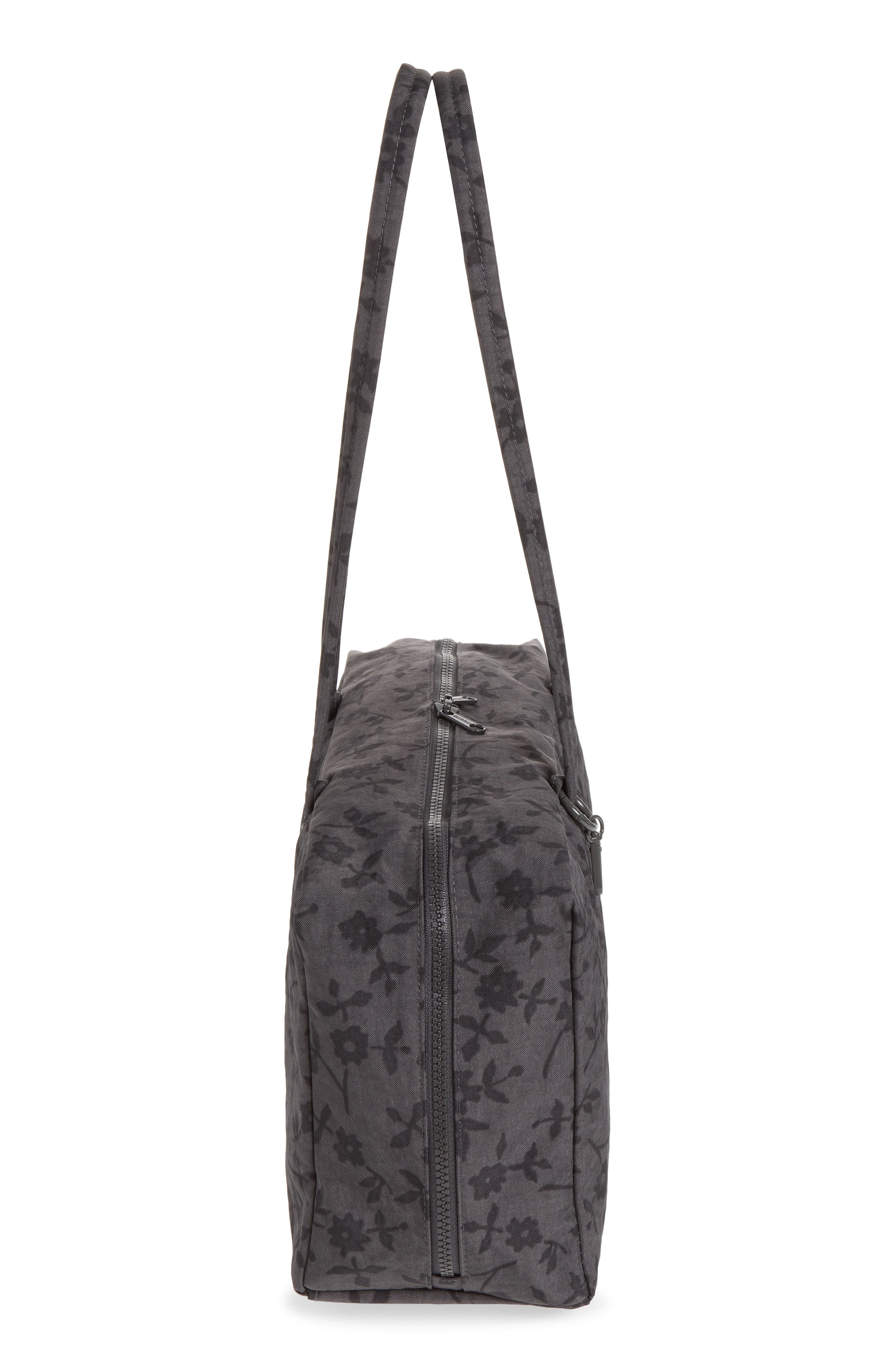 Medium Recycled Nylon Bowler Bag, Alternate, color, CHARCOAL DITSY FLORAL