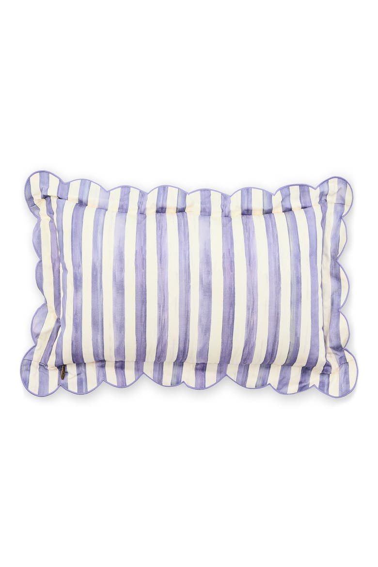 Violet Check Reversible Scallop Lumbar Pillow, Alternate, color, VIOLET