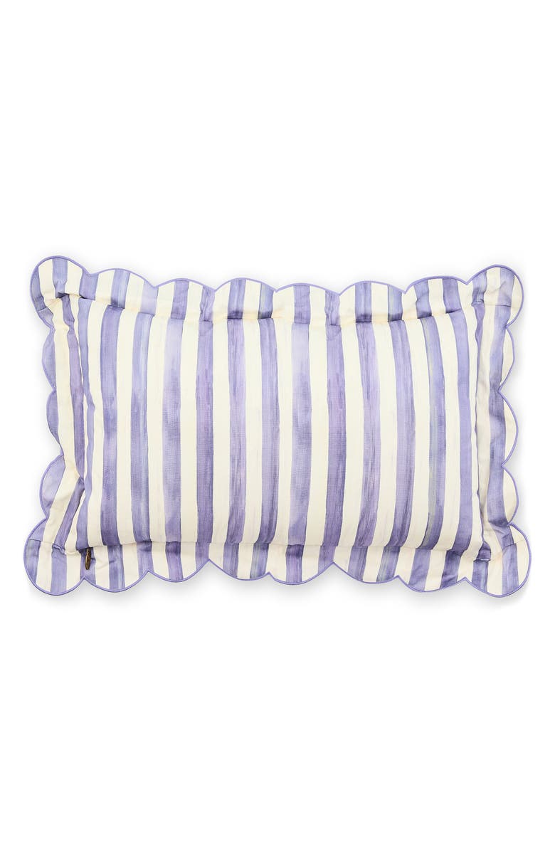 MACKENZIE CHILDS Violet Check Reversible Scallop Lumbar Pillow, Alternate, color, Violet