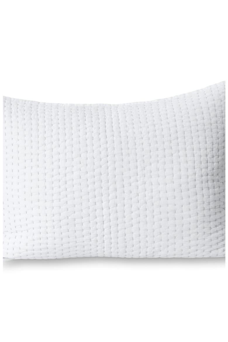 Seed Stitch Quilted Pillow Sham, Alternate, color, White