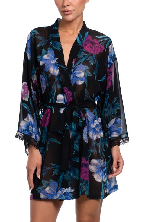 Bailee Floral Chiffon Wrap Robe