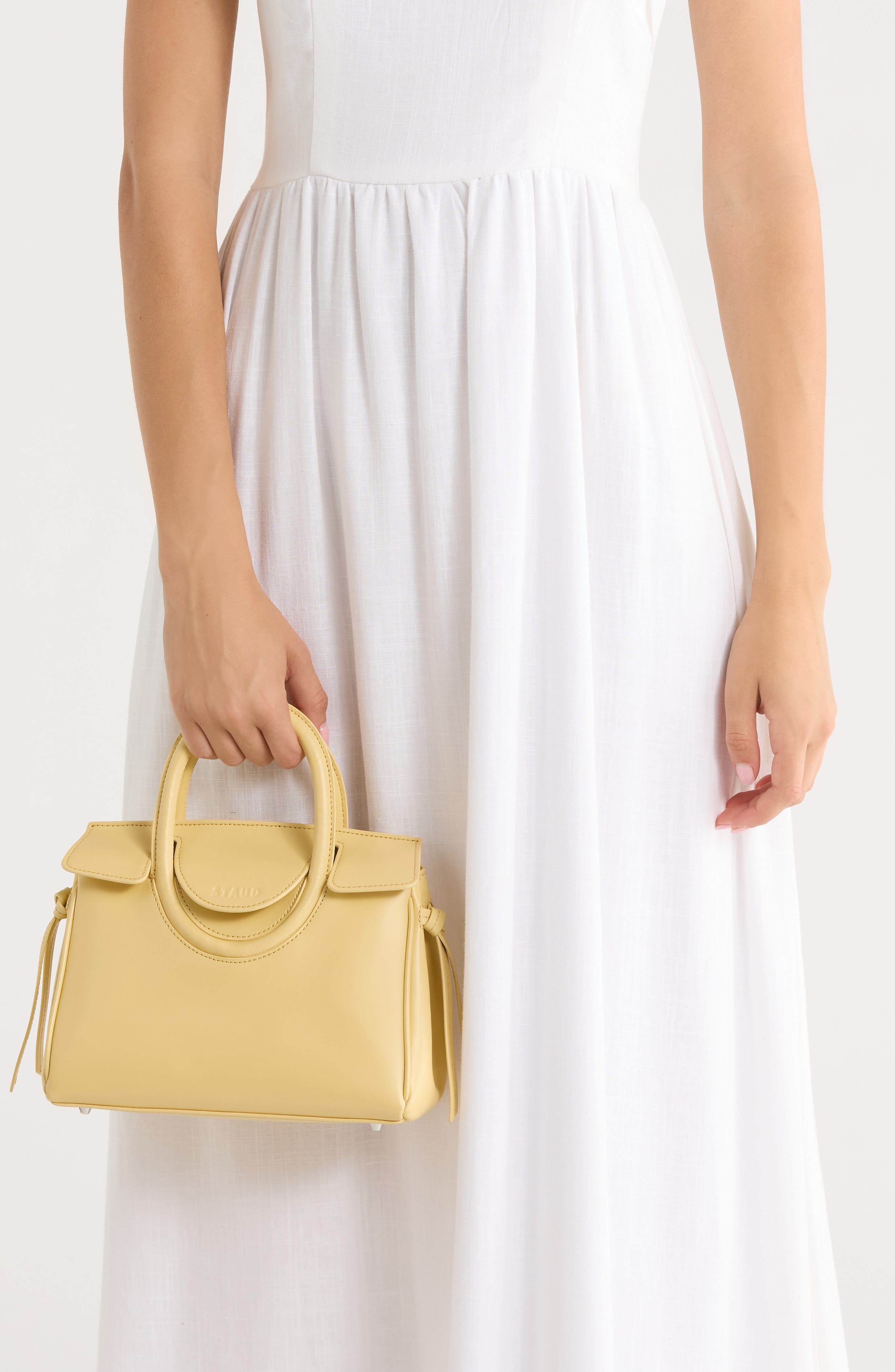 Mini Maude Leather Carryall Bag, Alternate, color, BUTTER