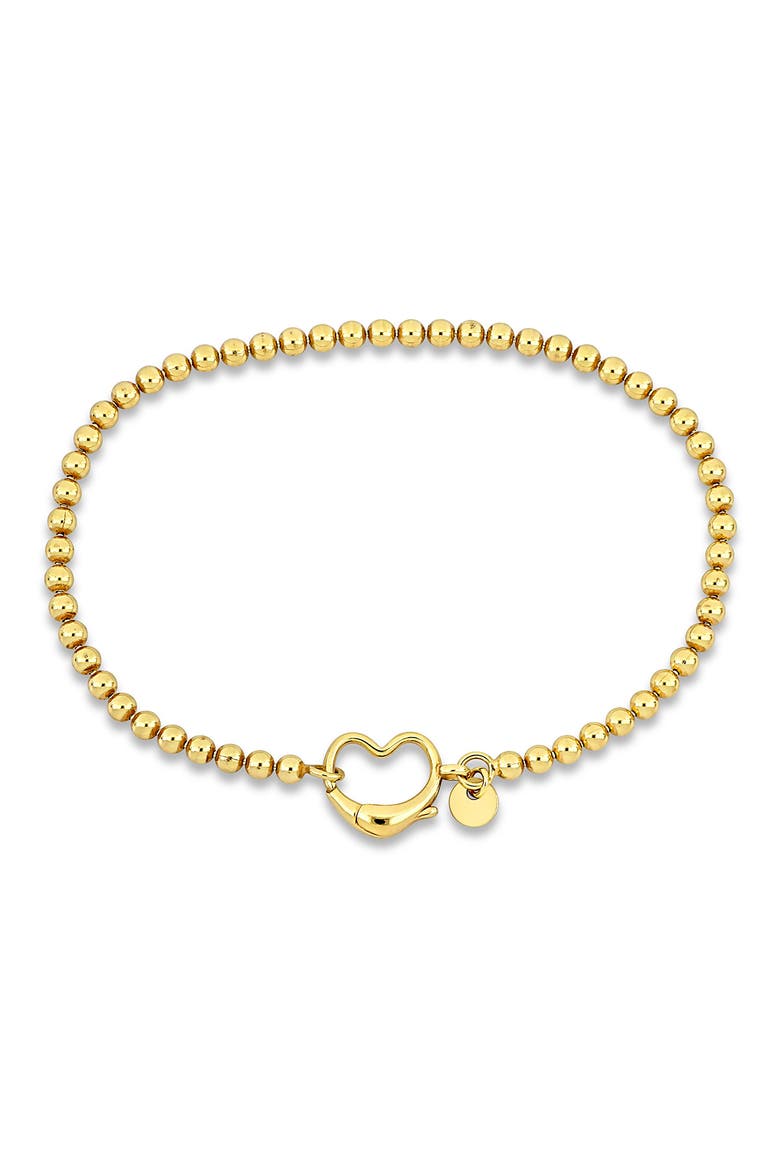 Open Heart Bead Link Bracelet, Main, color, GOLD