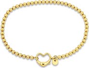 DELMAR Open Heart Bead Link Bracelet