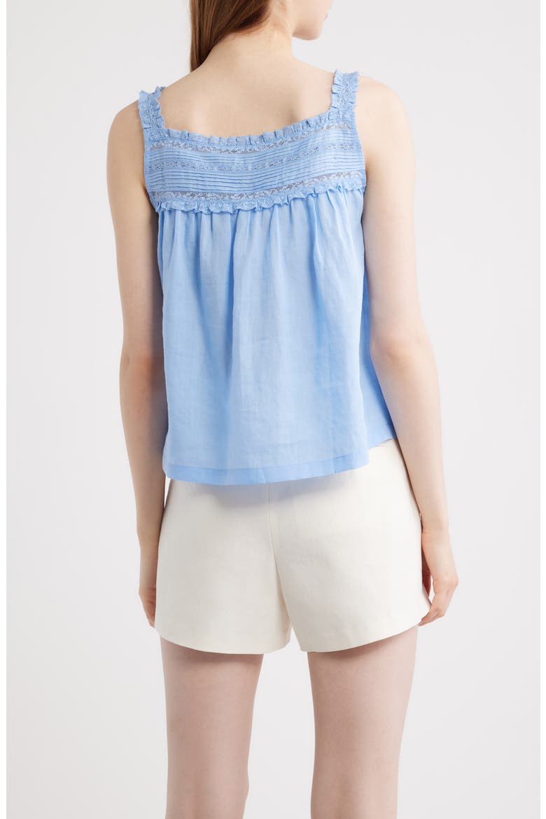 Benita Pintuck Lace Woven Top, Alternate, color, BLUEJAY