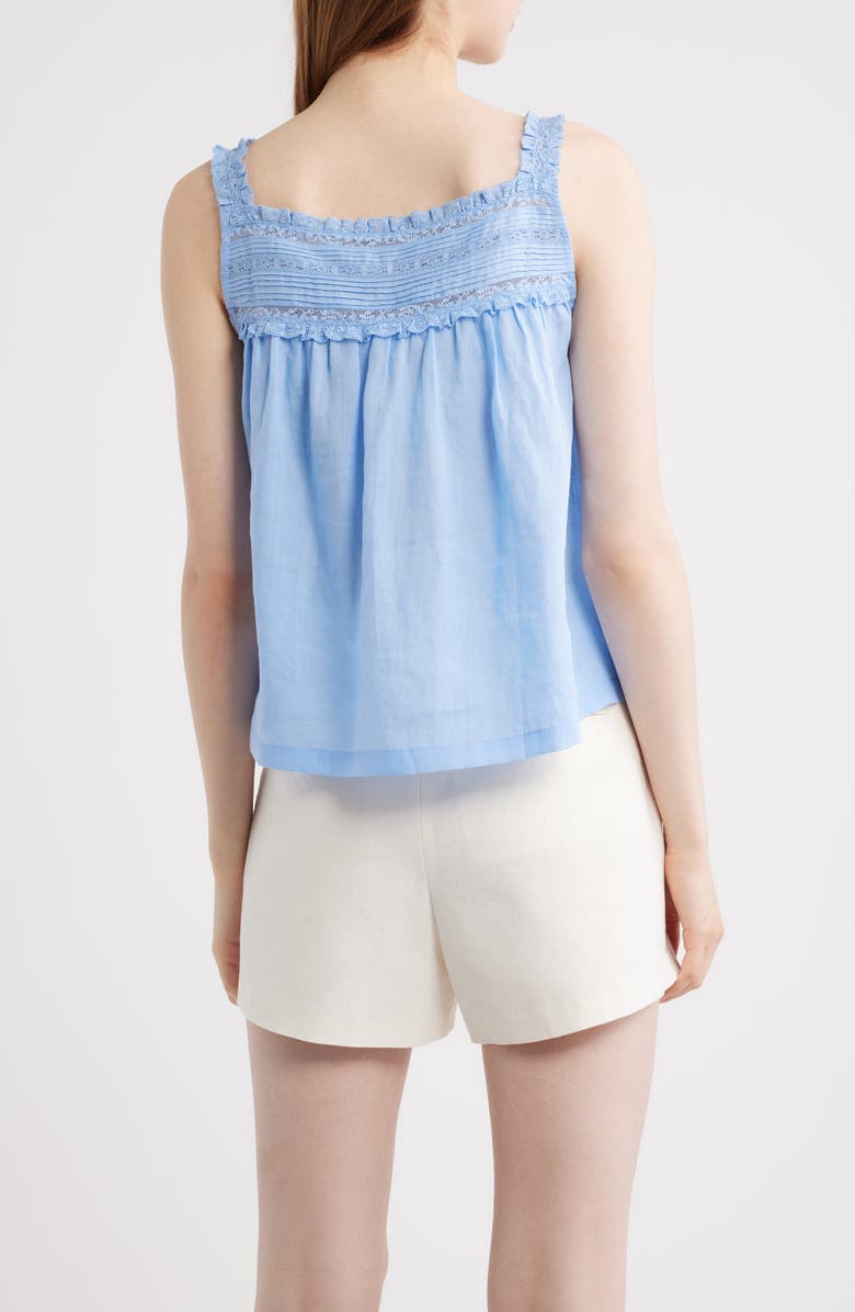DÔEN Benita Pintuck Lace Woven Top, Alternate, color, Bluejay