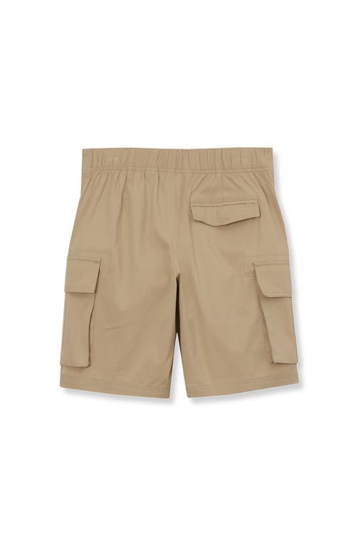 Lands' End Boys Stretch Canvas Utility Cargo Shorts In British Khaki