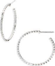 LANA 14K Gold Diamond Inside Out Hoop Earrings