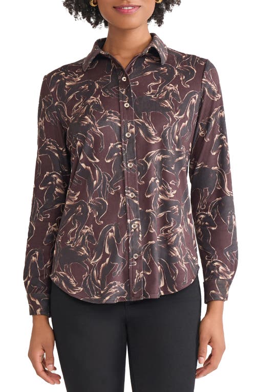 Jones New York Long Sleeve Button-up Shirt In Red