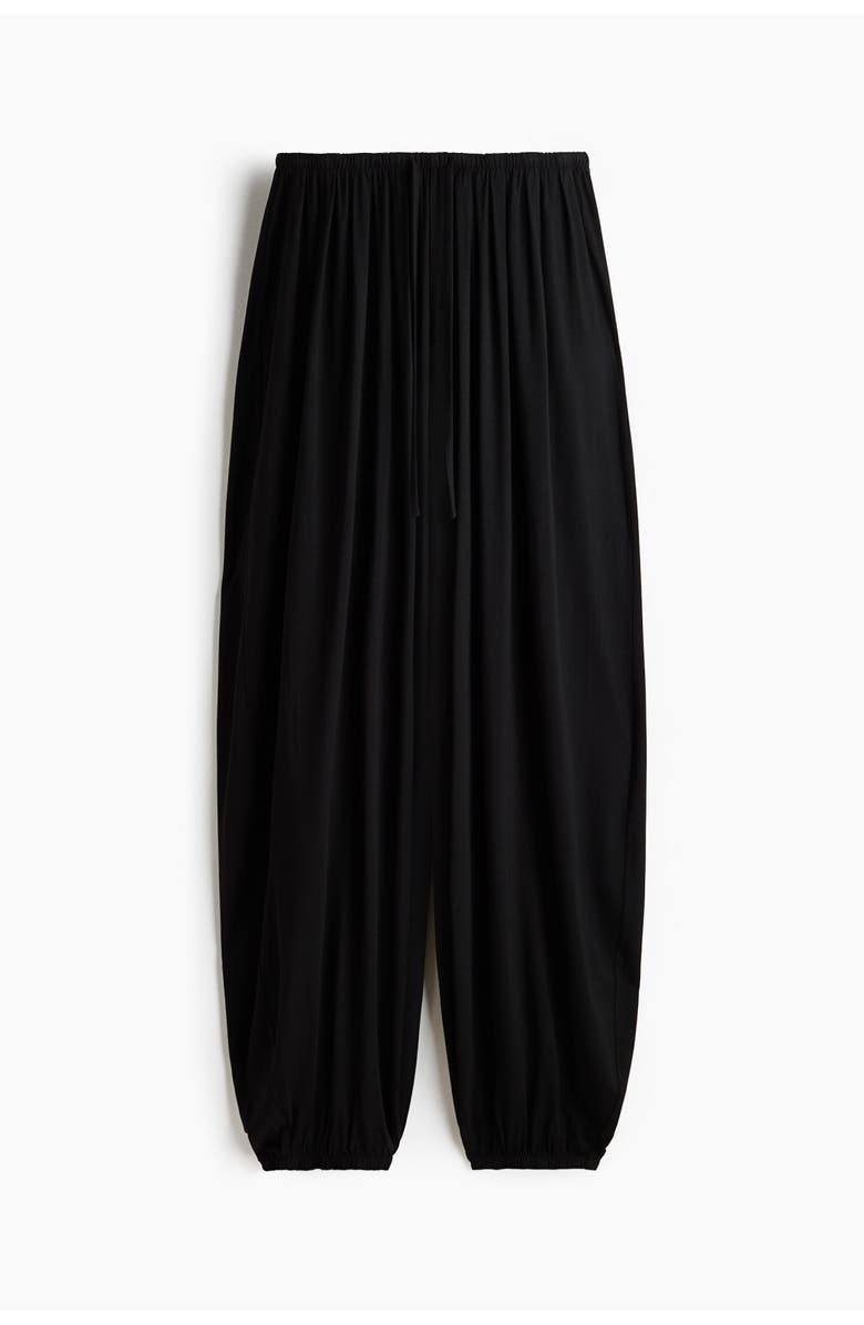 H&M Balloon Drawstring Trousers, Alternate, color, Black