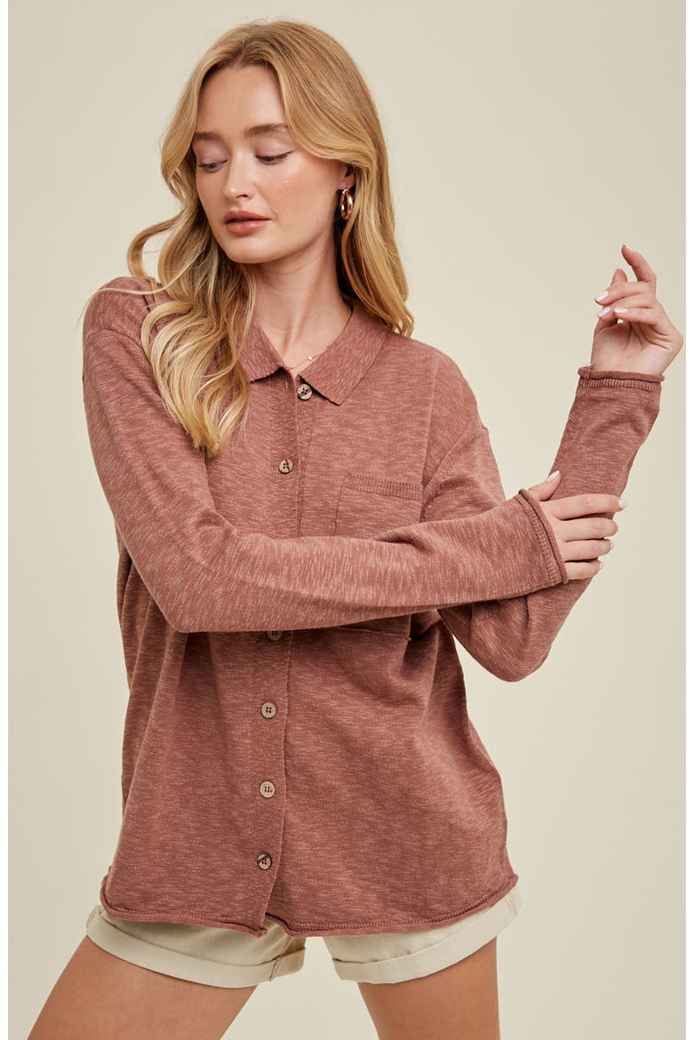 Knit Shacket, Alternate, color, CLAY