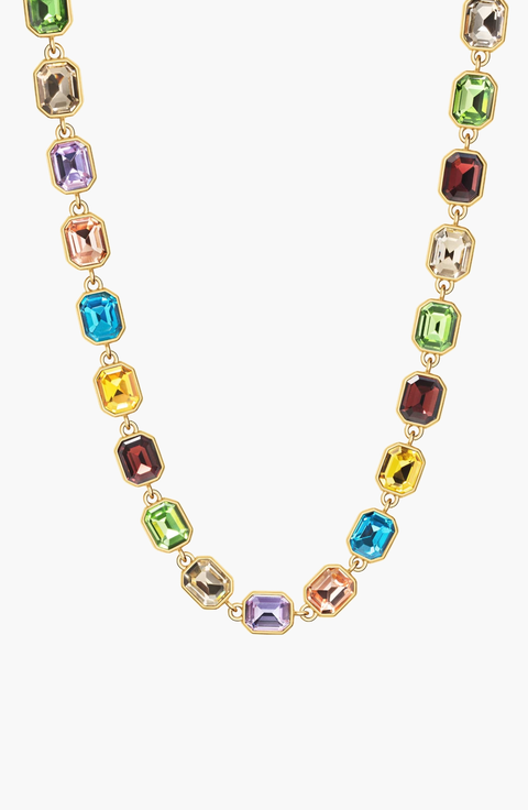Emerald-cut Crystal Necklace