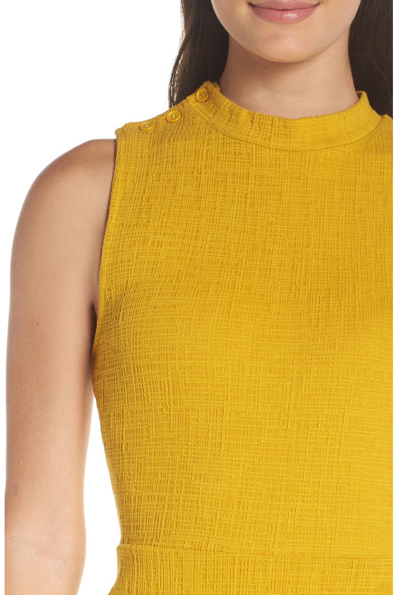 BB Dakota Sleeveless Jacquard Sheath Dress, Alternate, color, MARIGOLD