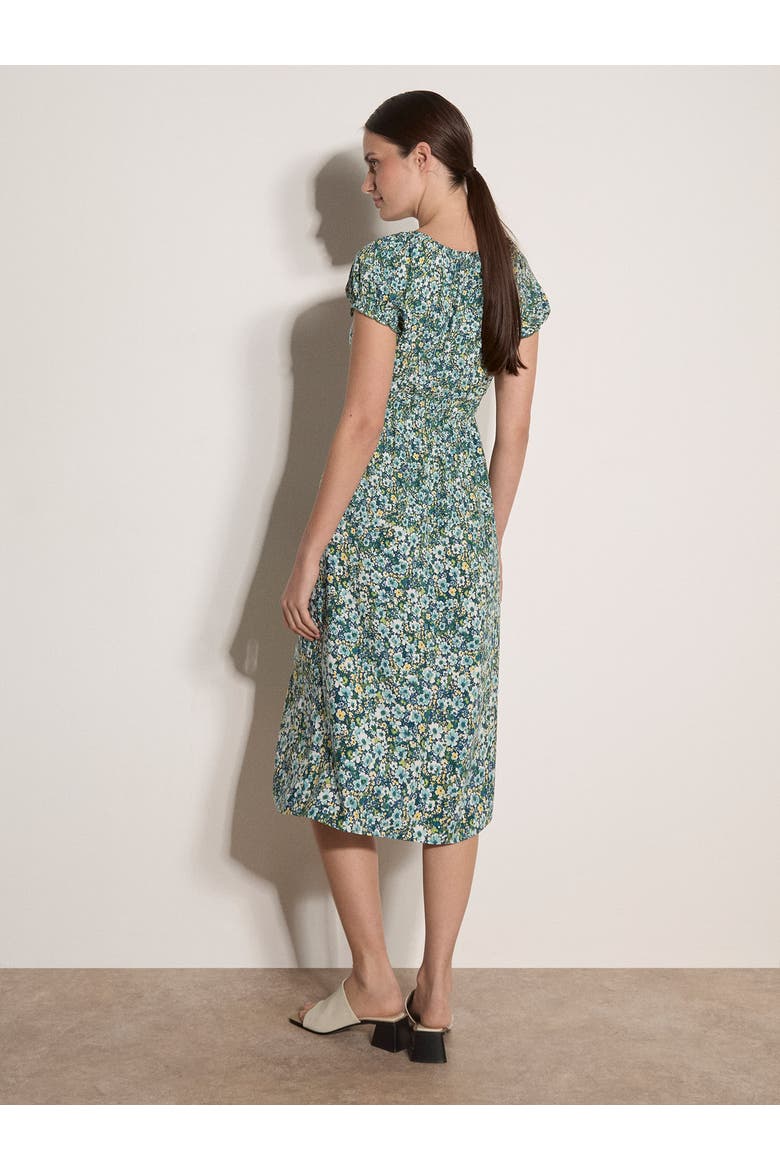 Milkmaid Midi Dress, Alternate, color, Aqua