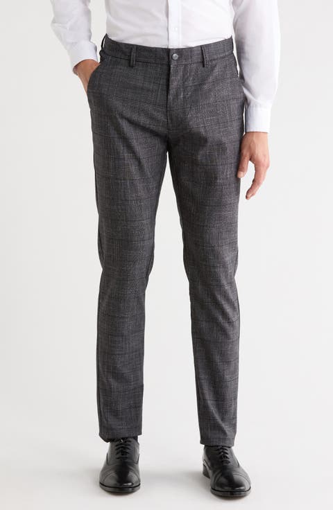 Plaid Straight Leg Trousers