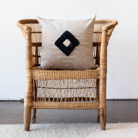 Khanya Throw Pillow in Grey and White - with Insert