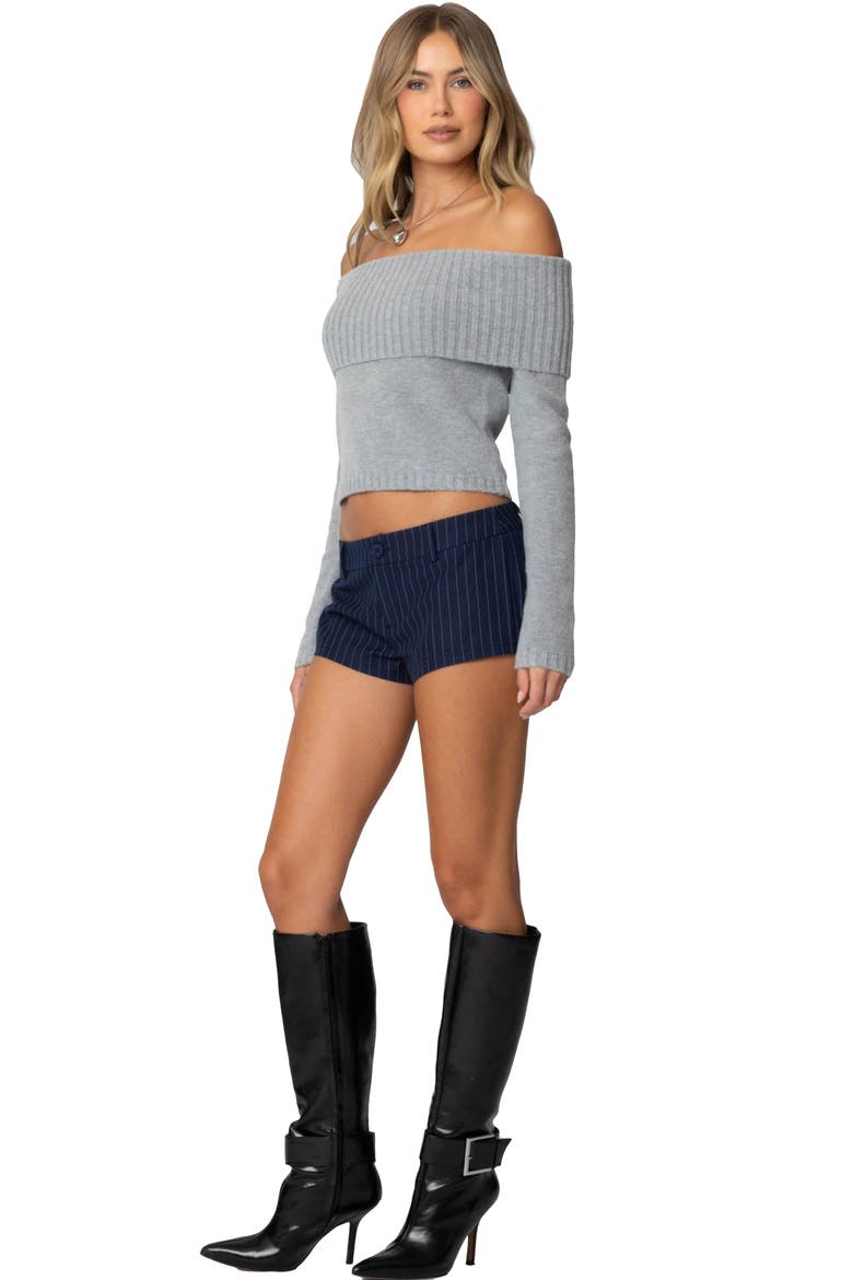 Tamara Foldover Crop Sweater, Alternate, color, GRAY-MELANGE