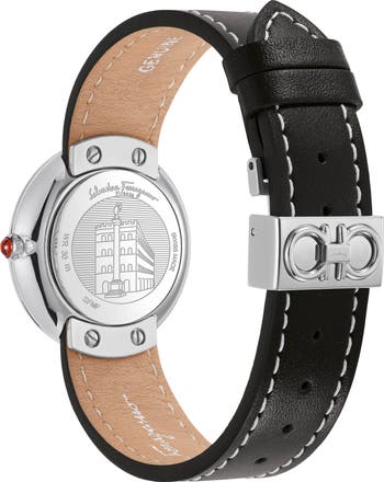 Chic Quartz Leather Strap Watch, 32mm