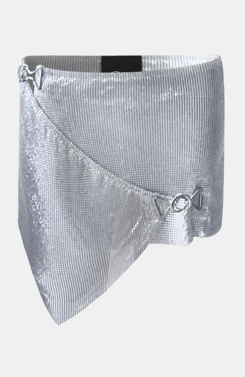Ow Collection Women's Gemma Metallic Mini Skirt - Silver In Gray