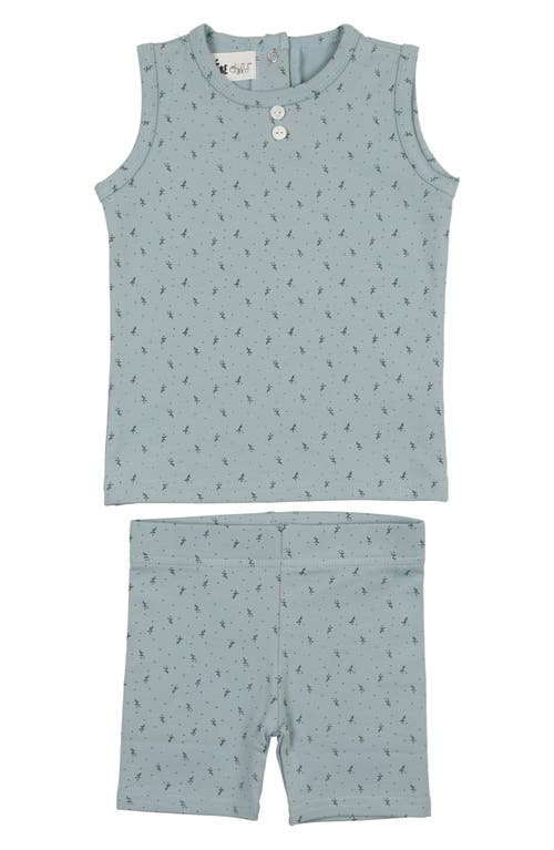 Manière Buttons & Polka Dots Tank & Shorts Set in Aqua  product