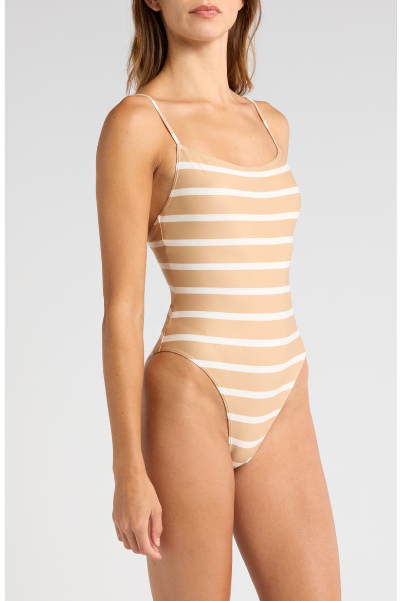 Renna Camel Stripe One-Piece Swimsuit, Alternate, color, CAMEL STRIPE