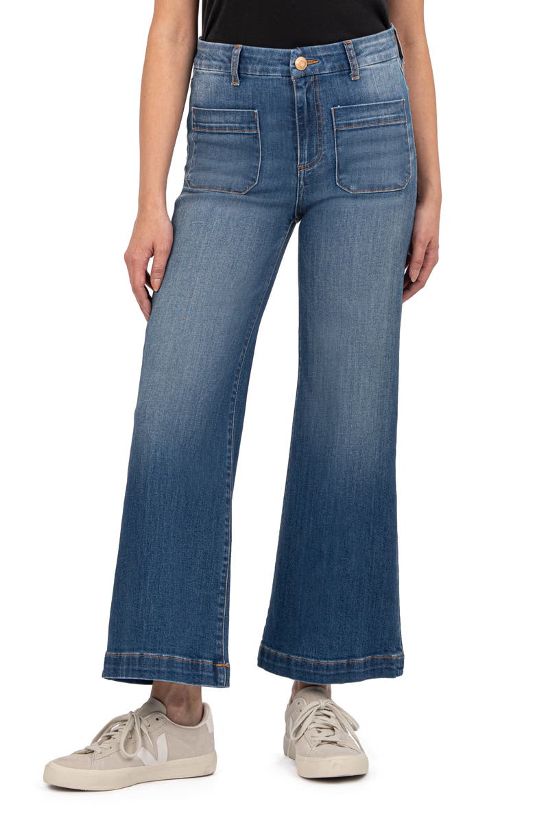 KUT from the Kloth Meg Patch Pocket High Waist Wide Leg Jeans, Main, color,